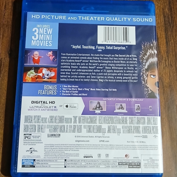 SING on BLU-RAY + DVD - Picture 2 of 2